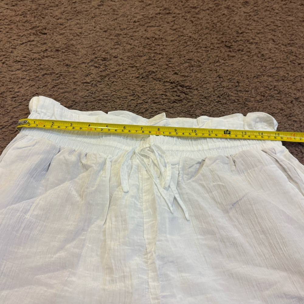 Express White Crinkle Paper bag Pull On Short Size S M L XL NEW $48 - Picture 8 of 13